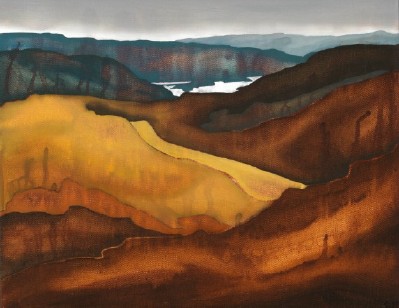 burntsienna hills, oil on canvas, 18" by 24"